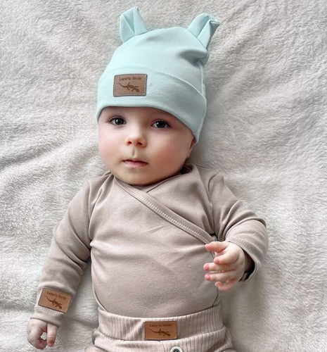 Lagarto Verde czapka niemowlęca gładka - niebieski