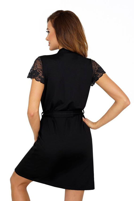 Elegancki szlafrok Felicia Donna - czarny