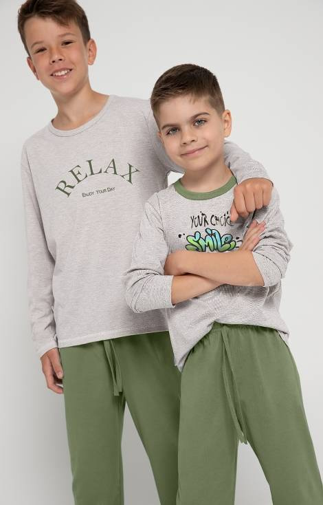 Piżama chłopięca 3090 Sammy Taro - beżowa