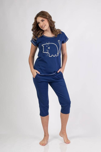 Piżama Damska 686  Regina granatowa