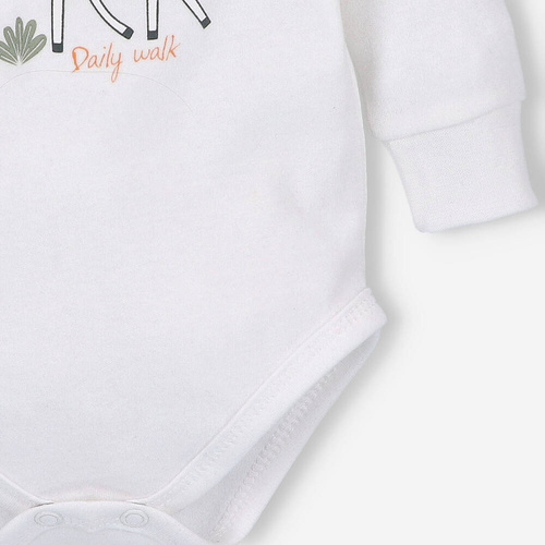 Body kopertowe z bawełny organicznej Zebra Nini ecru