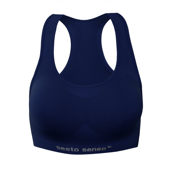 Biustonosz sportowy top CL14 Sesto Senzo granatowy