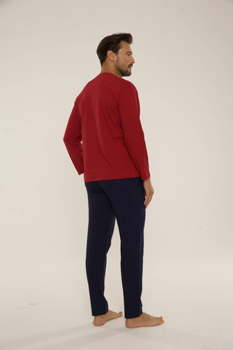 Piżama Męska 683 Kevin De Lafense - bordo- granat