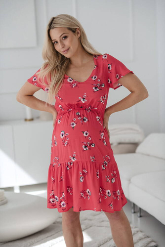 Sukienka ciążowa i do karmienia Lovely Dress Milk&Love koralowy