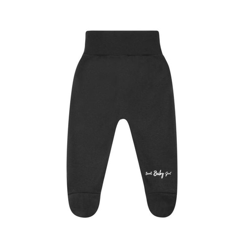 "Black & White - girl" Półśpioch bawełniany Terjan - czarny