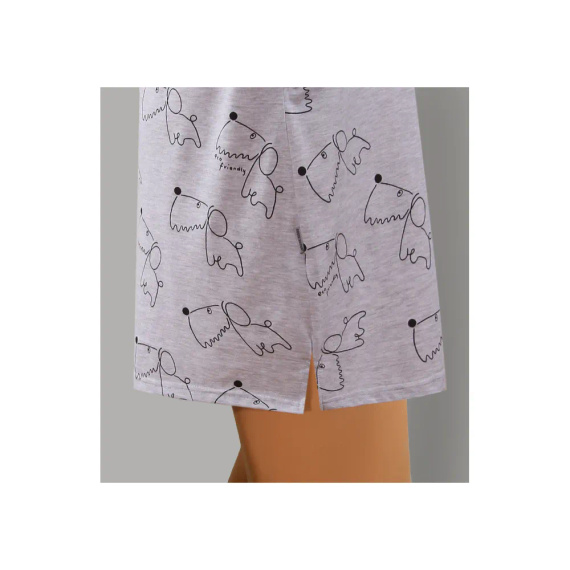 Koszula nocna 2425/15 rękaw 3/4 Sesto Senso jasny melanż