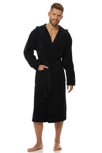 2104 Szlafrok Męski Frotte L&L - antracyt