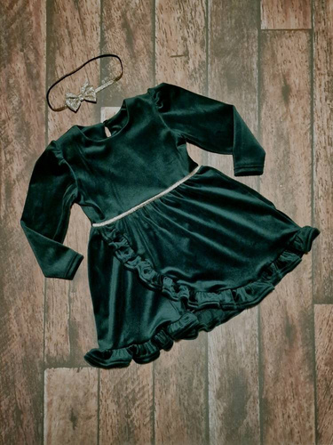 Sukienka welurowa Star Bambarillo zielony