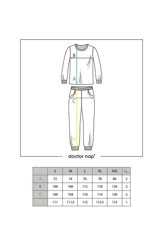 PMB.4511 "Sloth" Piżama Męska Doctor Nap - black
