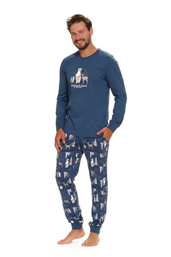 PMB.4329 "Animals" Piżama Męska Doctor Nap - deep blue