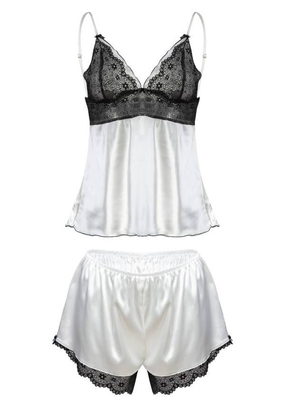 Piżama Damska Satynowa Ola DKaren - ecru