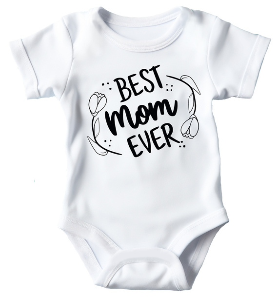 Body krótki rękaw "Best mom ever" Moocha biały