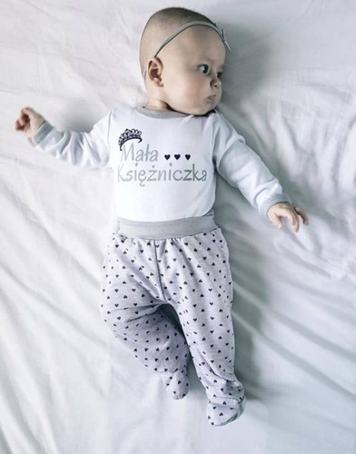 55021932 "Serduszka" półśpiochy niemowlęce Oscar Kids