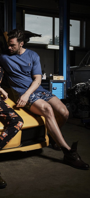 Cornette Piżama męska krótki rękaw, spodenki 326/191 Barber