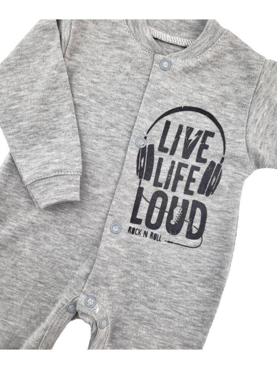 "Music" Pajac bawełniany Terjan - szary