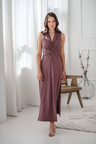 Sukienka ciążowa i do karmienia krótki rękaw Loop maxi Milk&Love rose brown