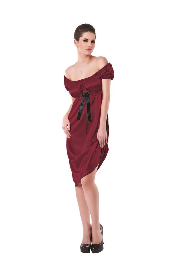 Halka satynowa koszulka damska Anabel DKaren - Bordo