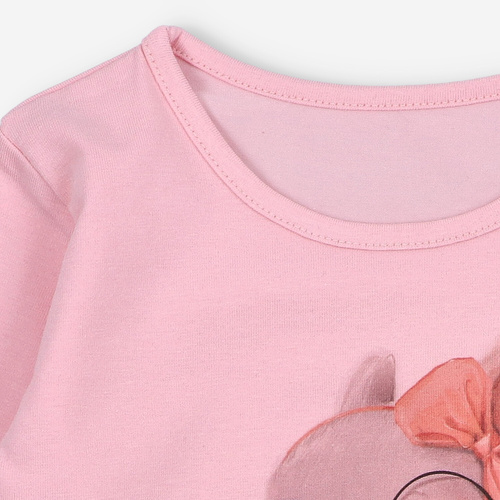 Lagarto Verde bluzka dla dziewczynki z długim rękawem różowa– modna, bawełniana, trwała