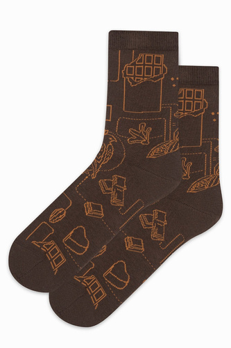 Skarpety unisex U04.WED Wedel Gatta - dark choco 2 wz.04