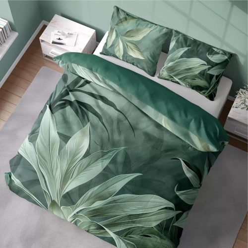 Pościel z mikrofibry 5310 A liście Detexpol zielony