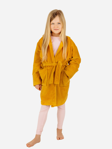 Szlafrok dziecięcy bambusowy Bamboo ByShelly - musztardowy