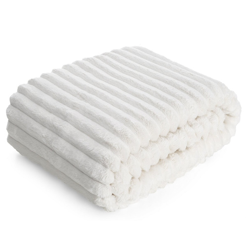 Koc narzuta z mikrofibry Soft Designe91 biały 