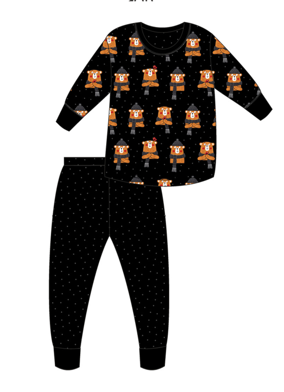 Cornette Piżama dziewczęca 996/148 997/148 Bear czarny