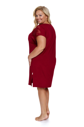 Koszula Nocna Plus Size 7260 Doctor Nap - burgundy red