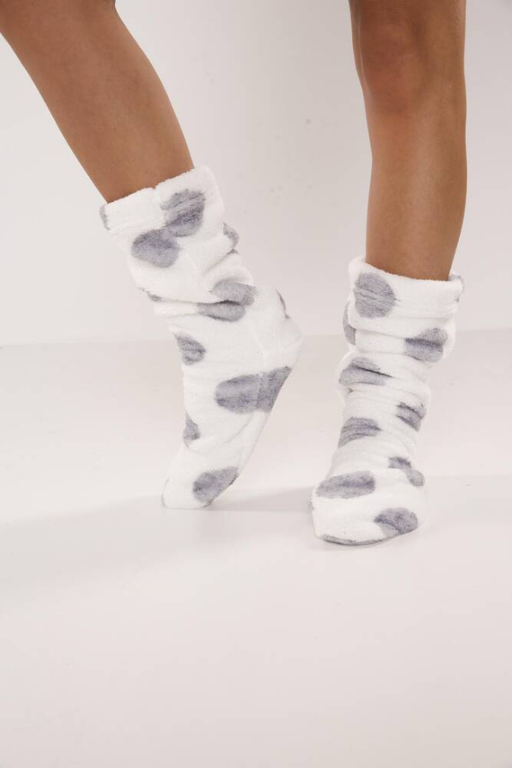 Gładkie skarpetki 553/554 Wellsoft De Lafense - ecru duże koła