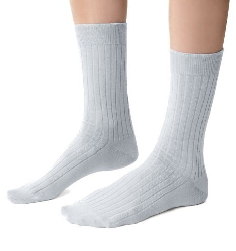 ART.130 Natural Merino Wool Skarpety damskie Steven szałwia  –prążek, bezszwowe, ciepłe