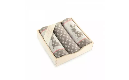 Komplet ścierek kuchennych 8525/9 w drewnianym pudełku Zwoltex brązowy 