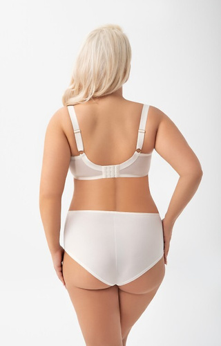 Figi Gorsenia K 938 Evia kremowe – wygodne figi z haftem na co dzień