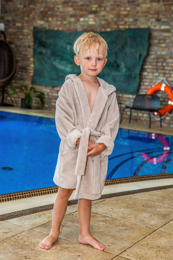 Szlafrok dziecięcy bambusowy Bamboo ByShelly - beżowy