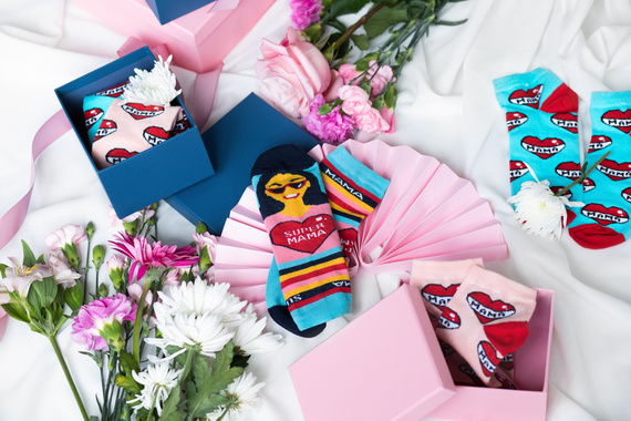 Skarpety damskie K89S Super Mama Italian Fashion - granat/kolory