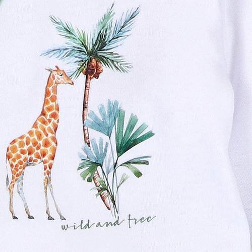 Body kopertowe z bawełny organicznej Safari Adventure Nini- białe