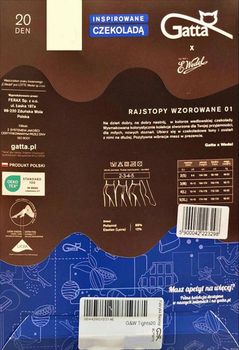 Wedel wz.01 Rajstopy damskie 20 den Gatta - white-choco