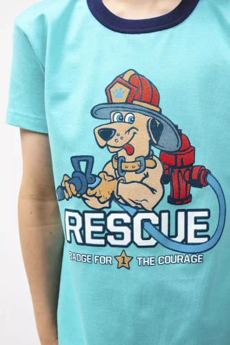 Piżama chłopięca krótki rękaw, spodnie Remek Italian Fashion - turkusowy