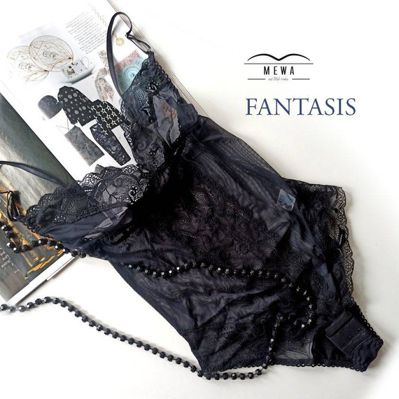 6109 Fantasis body koronkowe Visti czarny