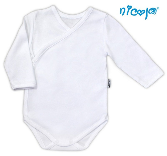 080 (010 01) Body rozpinane z długim rękawem "Basic" Nicol - biały