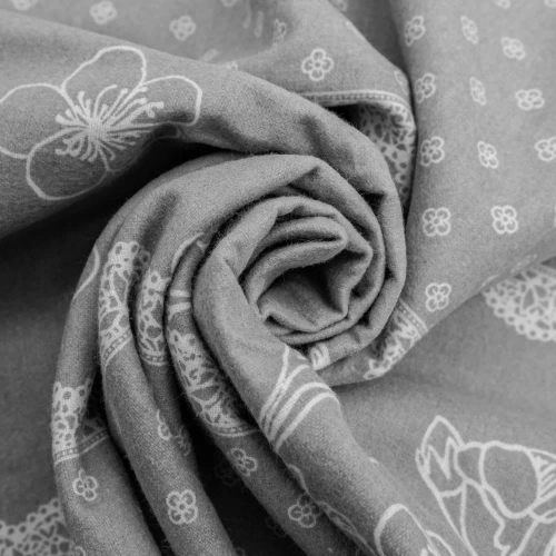 Pościel flanelowa kwiaty 31503/2 Darymex szary