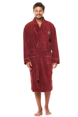 Szlafrok męski wiązany w pasie Borys L&L - granat 