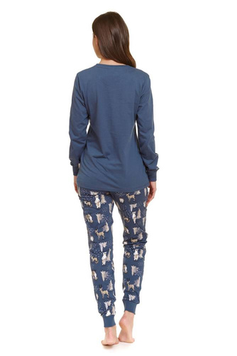 PM.4340 "Animals" Piżama Damska Doctor Nap - deep blue