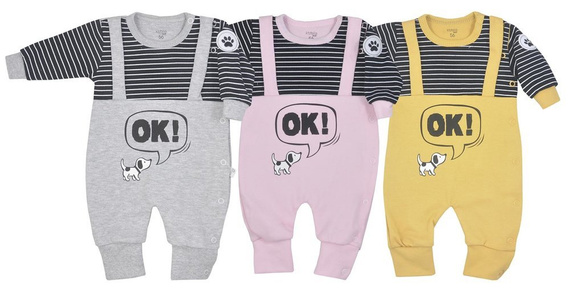 Pajac niemowlęcy "Piesek" Koala - szary