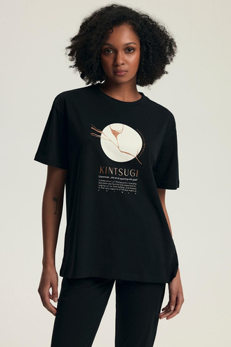 Dairoku 43728 – piżama damska bawełniana, krótki rękaw, spodnie rybaczki