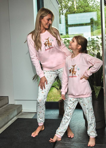 Piżama dziewczęca 977/164, 978/164 Fall Cornette - różowy