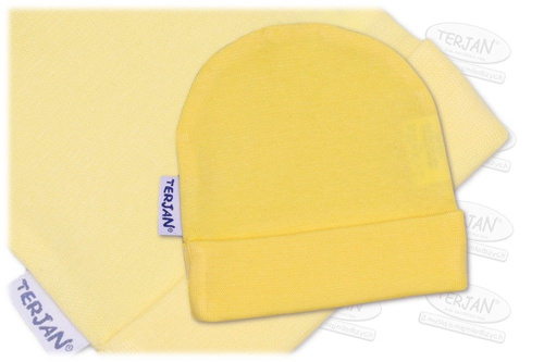 Czapka niemowlęca "smerfetka" ozdobna - ecru Terjan