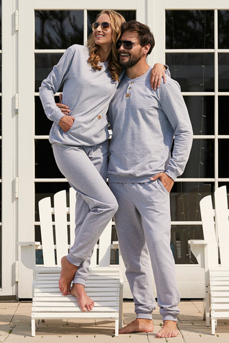 Komplet dresowy długi rękaw, długie spodnie Lider Italian Fashion - melanż