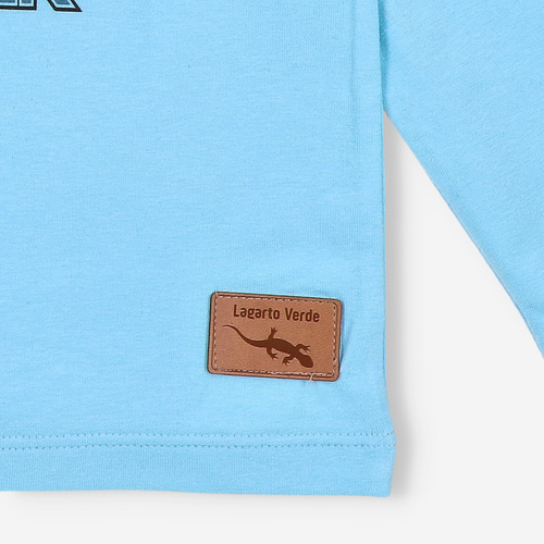 Lagarto Verde bluzka dla chłopca z długim rękawem niebieska– bawełniana, wygodna, trwała