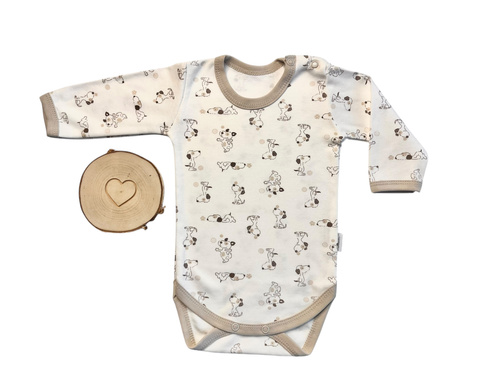 Mamatti BD14926 – bawełniane body dziecięce z długim rękawem, klasyczny krój
