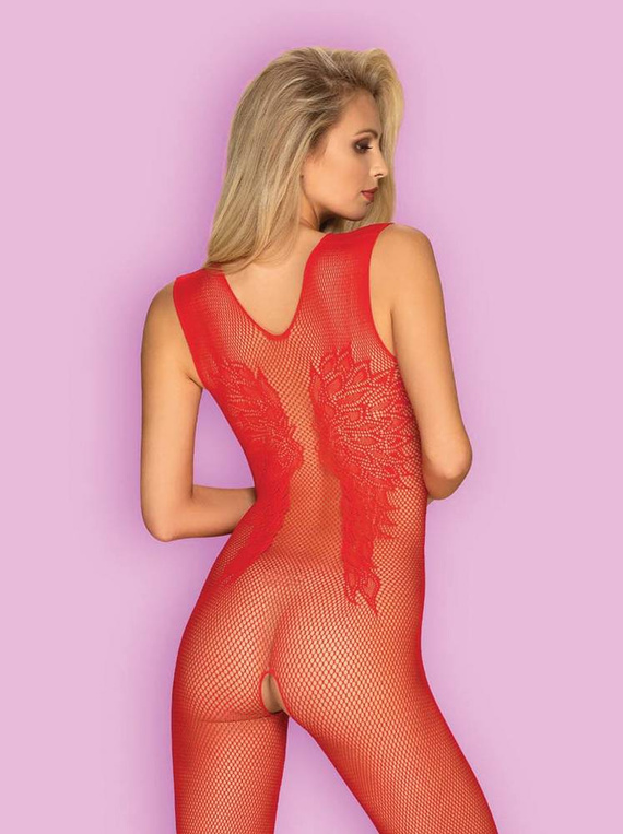 N112 Bodystocking Obsessive czerwony